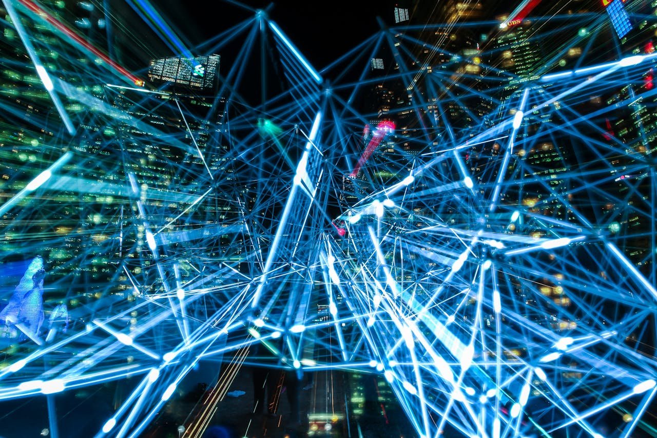 Mastering the First Impression: Your intriguing post title goes here Dynamic urban scene showcasing interconnected light trails representing digital communication networks.